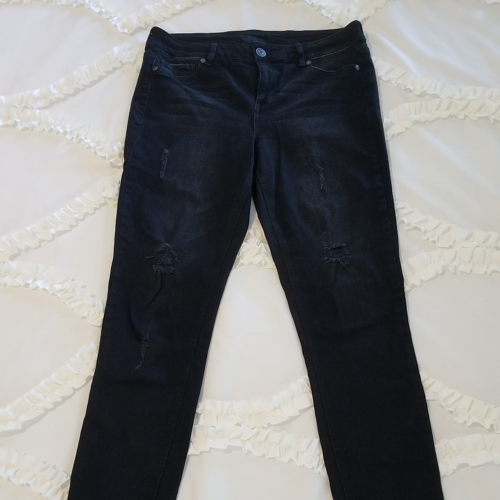 Maurices Black Distressed High-Rise Jeggings
